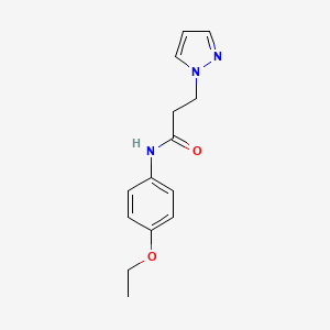 molecular formula C14H17N3O2 B4801803 N-(4-ethoxyphenyl)-3-(1H-pyrazol-1-yl)propanamide 