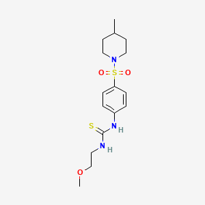 molecular formula C16H25N3O3S2 B4801840 N-(2-methoxyethyl)-N'-{4-[(4-methyl-1-piperidinyl)sulfonyl]phenyl}thiourea 