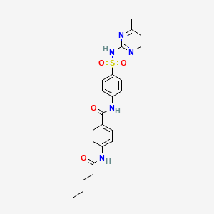 molecular formula C23H25N5O4S B4801910 N-{4-[(4-METHYLPYRIMIDIN-2-YL)SULFAMOYL]PHENYL}-4-PENTANAMIDOBENZAMIDE 