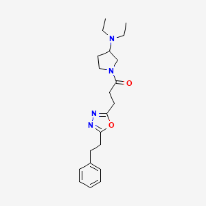 molecular formula C21H30N4O2 B4801970 N,N-diethyl-1-{3-[5-(2-phenylethyl)-1,3,4-oxadiazol-2-yl]propanoyl}-3-pyrrolidinamine 