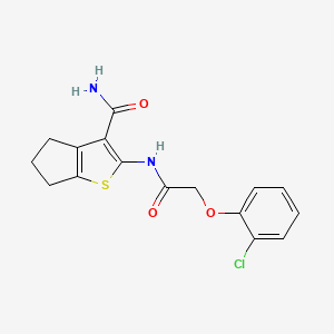 molecular formula C16H15ClN2O3S B4802006 2-{[(2-chlorophenoxy)acetyl]amino}-5,6-dihydro-4H-cyclopenta[b]thiophene-3-carboxamide 