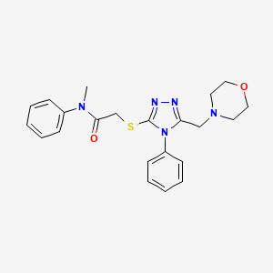 molecular formula C22H25N5O2S B4802057 N-methyl-2-{[5-(4-morpholinylmethyl)-4-phenyl-4H-1,2,4-triazol-3-yl]thio}-N-phenylacetamide 