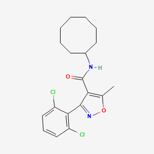 molecular formula C19H22Cl2N2O2 B4802109 N-cyclooctyl-3-(2,6-dichlorophenyl)-5-methyl-1,2-oxazole-4-carboxamide 