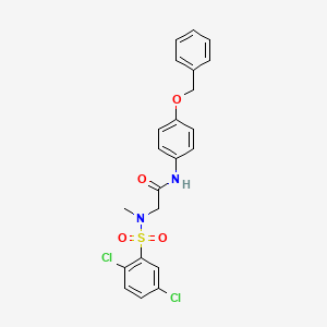 molecular formula C22H20Cl2N2O4S B4802127 N~1~-[4-(benzyloxy)phenyl]-N~2~-[(2,5-dichlorophenyl)sulfonyl]-N~2~-methylglycinamide 