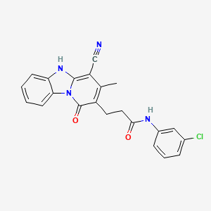 molecular formula C22H17ClN4O2 B4802176 N~1~-(3-CHLOROPHENYL)-3-(4-CYANO-3-METHYL-1-OXO-1,5-DIHYDROPYRIDO[1,2-A][1,3]BENZIMIDAZOL-2-YL)PROPANAMIDE 