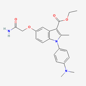 molecular formula C22H25N3O4 B4802206 ETHYL 5-(CARBAMOYLMETHOXY)-1-[4-(DIMETHYLAMINO)PHENYL]-2-METHYL-1H-INDOLE-3-CARBOXYLATE 
