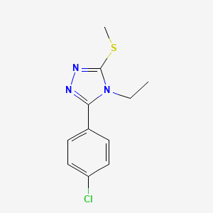 molecular formula C11H12ClN3S B4802247 4H-1,2,4-Triazole, 3-(4-chlorophenyl)-4-ethyl-5-(methylthio)- CAS No. 31409-18-4