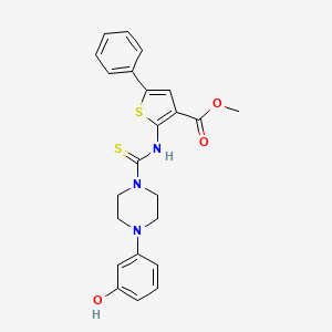 molecular formula C23H23N3O3S2 B4802276 methyl 2-({[4-(3-hydroxyphenyl)-1-piperazinyl]carbonothioyl}amino)-5-phenyl-3-thiophenecarboxylate 