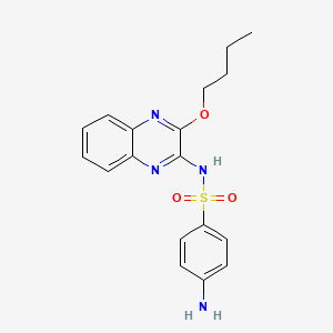 molecular formula C18H20N4O3S B4802326 4-amino-N-(3-butoxy-2-quinoxalinyl)benzenesulfonamide 