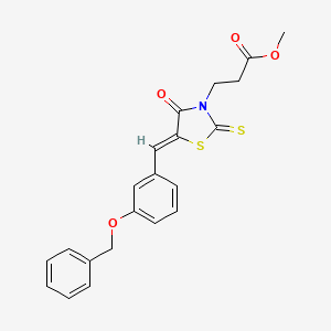 molecular formula C21H19NO4S2 B4802444 methyl 3-{5-[3-(benzyloxy)benzylidene]-4-oxo-2-thioxo-1,3-thiazolidin-3-yl}propanoate 