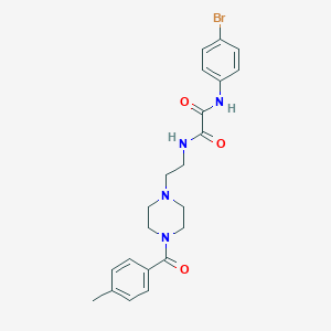 molecular formula C22H25BrN4O3 B480256 N~1~-(4-bromophenyl)-N~2~-{2-[4-(4-methylbenzoyl)-1-piperazinyl]ethyl}ethanediamide CAS No. 496950-08-4