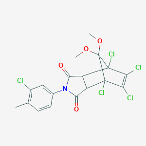 B480263 1,7,8,9-Tetrachloro-4-(3-chloro-4-methylphenyl)-10,10-dimethoxy-4-azatricyclo[5.2.1.02,6]dec-8-ene-3,5-dione CAS No. 495384-43-5