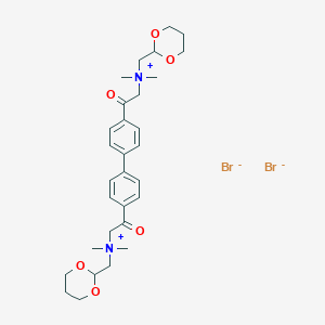 molecular formula C30H42Br2N2O6 B048036 1,3-Dioxane-2-methanaminium, N,N'-((1,1'-biphenyl)-4,4'-diylbis(2-oxo-2,1-ethanediyl))bis(N,N-dimethyl-, dibromide CAS No. 123489-69-0