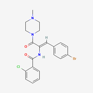 molecular formula C21H21BrClN3O2 B4803933 N-{2-(4-bromophenyl)-1-[(4-methyl-1-piperazinyl)carbonyl]vinyl}-2-chlorobenzamide 