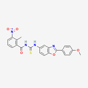 molecular formula C23H18N4O5S B4804211 N-{[2-(4-methoxyphenyl)-1,3-benzoxazol-5-yl]carbamothioyl}-2-methyl-3-nitrobenzamide 