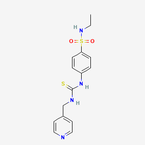 molecular formula C15H18N4O2S2 B4804244 N-ethyl-4-({[(4-pyridinylmethyl)amino]carbonothioyl}amino)benzenesulfonamide 