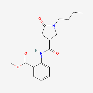 molecular formula C17H22N2O4 B4804251 Methyl 2-{[(1-butyl-5-oxopyrrolidin-3-yl)carbonyl]amino}benzoate 