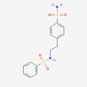 molecular formula C14H16N2O4S2 B4804302 4-{2-[(phenylsulfonyl)amino]ethyl}benzenesulfonamide 