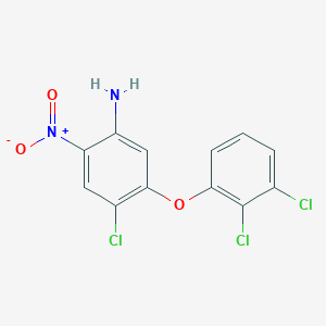 molecular formula C12H7Cl3N2O3 B048053 4-氯-5-(2,3-二氯苯氧基)-2-硝基苯胺 CAS No. 118353-04-1