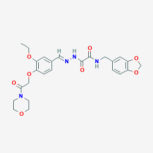 N-(1,3-Benzodioxol-5-ylmethyl)-N'-[(E)-[3-ethoxy-4-(2-morpholin-4-yl-2-oxoethoxy)phenyl]methylideneamino]oxamide