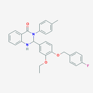 2-{3-ethoxy-4-[(4-fluorobenzyl)oxy]phenyl}-3-(4-methylphenyl)-2,3-dihydro-4(1H)-quinazolinone