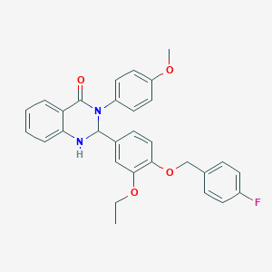 2-{3-ethoxy-4-[(4-fluorobenzyl)oxy]phenyl}-3-(4-methoxyphenyl)-2,3-dihydro-4(1H)-quinazolinone