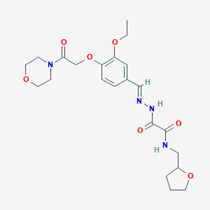molecular formula C22H30N4O7 B480559 1-{N'-[(E)-{3-ETHOXY-4-[2-(MORPHOLIN-4-YL)-2-OXOETHOXY]PHENYL}METHYLIDENE]HYDRAZINECARBONYL}-N-[(OXOLAN-2-YL)METHYL]FORMAMIDE CAS No. 496959-67-2