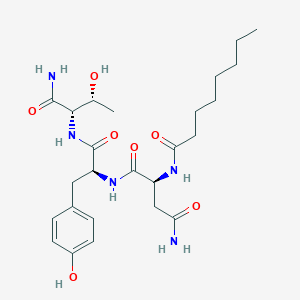 molecular formula C25H39N5O7 B048057 N-Octanoyl-asparaginyl-tyrosyl-threoninamide CAS No. 117978-19-5