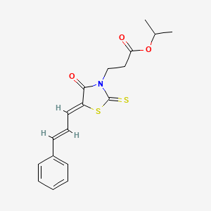 molecular formula C18H19NO3S2 B4806131 isopropyl 3-{(5Z)-4-oxo-5-[(2E)-3-phenylprop-2-enylidene]-2-thioxo-1,3-thiazolidin-3-yl}propanoate 
