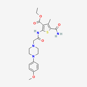 molecular formula C22H28N4O5S B4806184 ethyl 5-(aminocarbonyl)-2-({[4-(4-methoxyphenyl)-1-piperazinyl]acetyl}amino)-4-methyl-3-thiophenecarboxylate 