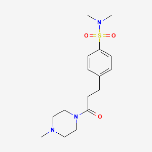 molecular formula C16H25N3O3S B4806424 N,N-DIMETHYL-4-[3-(4-METHYLPIPERAZIN-1-YL)-3-OXOPROPYL]BENZENE-1-SULFONAMIDE 
