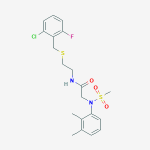 molecular formula C20H24ClFN2O3S2 B4806738 N-{2-[(2-chloro-6-fluorobenzyl)sulfanyl]ethyl}-N~2~-(2,3-dimethylphenyl)-N~2~-(methylsulfonyl)glycinamide 