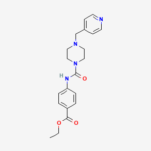 molecular formula C20H24N4O3 B4806784 ETHYL 4-({[4-(4-PYRIDYLMETHYL)PIPERAZINO]CARBONYL}AMINO)BENZOATE 