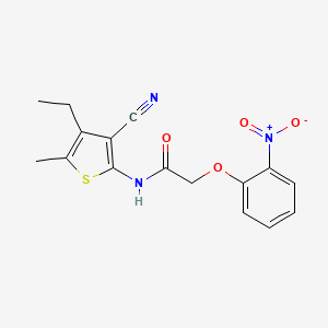 molecular formula C16H15N3O4S B4806789 N-(3-cyano-4-ethyl-5-methyl-2-thienyl)-2-(2-nitrophenoxy)acetamide 