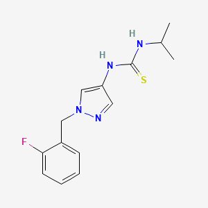 molecular formula C14H17FN4S B4806831 N-[1-(2-fluorobenzyl)-1H-pyrazol-4-yl]-N'-isopropylthiourea 