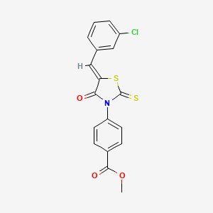 molecular formula C18H12ClNO3S2 B4806853 methyl 4-[(5Z)-5-(3-chlorobenzylidene)-4-oxo-2-thioxo-1,3-thiazolidin-3-yl]benzoate 