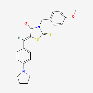 molecular formula C22H22N2O2S2 B4806933 3-(4-methoxybenzyl)-5-[4-(1-pyrrolidinyl)benzylidene]-2-thioxo-1,3-thiazolidin-4-one 