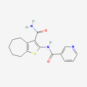molecular formula C16H17N3O2S B4807025 N-{3-CARBAMOYL-4H5H6H7H8H-CYCLOHEPTA[B]THIOPHEN-2-YL}PYRIDINE-3-CARBOXAMIDE 
