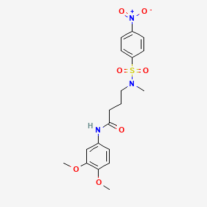 molecular formula C19H23N3O7S B4807207 N-(3,4-dimethoxyphenyl)-4-{methyl[(4-nitrophenyl)sulfonyl]amino}butanamide 