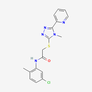 molecular formula C17H16ClN5OS B4807559 N-(5-chloro-2-methylphenyl)-2-{[4-methyl-5-(pyridin-2-yl)-4H-1,2,4-triazol-3-yl]sulfanyl}acetamide 