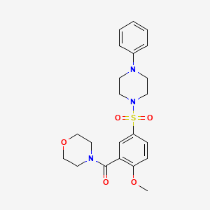 molecular formula C22H27N3O5S B4807563 {2-Methoxy-5-[(4-phenylpiperazin-1-yl)sulfonyl]phenyl}(morpholin-4-yl)methanone 