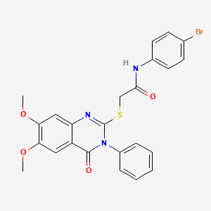 molecular formula C24H20BrN3O4S B4807577 N-(4-BROMOPHENYL)-2-[(6,7-DIMETHOXY-4-OXO-3-PHENYL-3,4-DIHYDRO-2-QUINAZOLINYL)SULFANYL]ACETAMIDE 