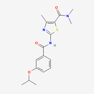 molecular formula C17H21N3O3S B4807640 N,N,4-TRIMETHYL-2-[3-(PROPAN-2-YLOXY)BENZAMIDO]-1,3-THIAZOLE-5-CARBOXAMIDE 