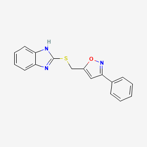 molecular formula C17H13N3OS B4807759 2-{[(3-phenyl-5-isoxazolyl)methyl]thio}-1H-benzimidazole 
