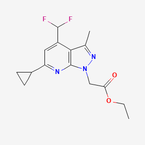 molecular formula C15H17F2N3O2 B4807837 ETHYL 2-[6-CYCLOPROPYL-4-(DIFLUOROMETHYL)-3-METHYL-1H-PYRAZOLO[3,4-B]PYRIDIN-1-YL]ACETATE 