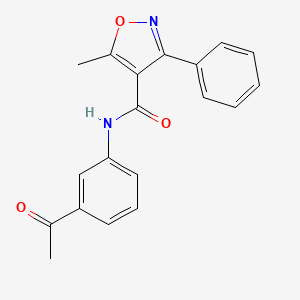 molecular formula C19H16N2O3 B4807842 N-(3-acetylphenyl)-5-methyl-3-phenyl-1,2-oxazole-4-carboxamide 