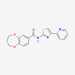 molecular formula C18H15N3O3S B4807847 N-[4-(pyridin-2-yl)-1,3-thiazol-2-yl]-3,4-dihydro-2H-1,5-benzodioxepine-7-carboxamide 