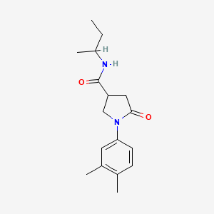 molecular formula C17H24N2O2 B4807973 N-(sec-butyl)-1-(3,4-dimethylphenyl)-5-oxo-3-pyrrolidinecarboxamide 