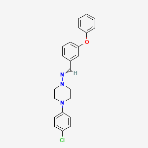 molecular formula C23H22ClN3O B4808055 N-[4-(4-chlorophenyl)piperazin-1-yl]-1-(3-phenoxyphenyl)methanimine 