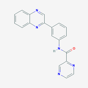 molecular formula C19H13N5O B4808100 N~2~-[3-(2-Quinoxalinyl)phenyl]-2-pyrazinecarboxamide 
